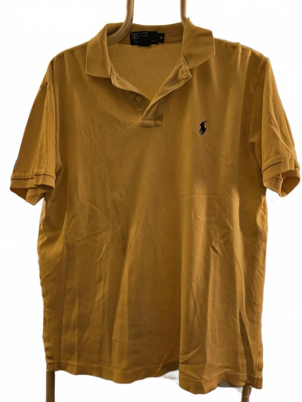 Polo Ralph Lauren M yellow Polo Short Sleeve Blue Pony Logo EUC